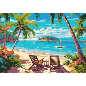 Набор для рисования по номерам, картина 20х28,5 см На острове (основа на карт, краски, кисть) арт.Кпн-334 Набор для рисования по номерам, картина 20х28,5 см На острове (основа на карт, краски, кисть) арт.Кпн-334