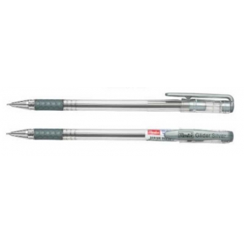 Ручка Montex шариковая Glider Silver с син. стержнем, резин. держатель, серебристый корпус арт.Glider Silver