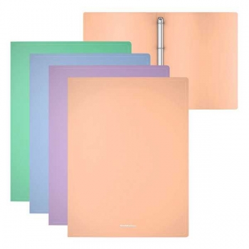 Папка А4 на 4 кольцах 24мм пластик. ErichKrause Matt Pastel Bloom ассорти арт.61185