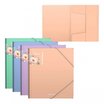 Папка А5+ на резинках ErichKrause Matt Pastel Bloom ассорти арт.61204