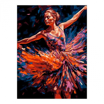 Набор для рисования по номерам, картина 31х40 см Балерина (холст на подрамнике, краски, кисть) арт.Рх-134