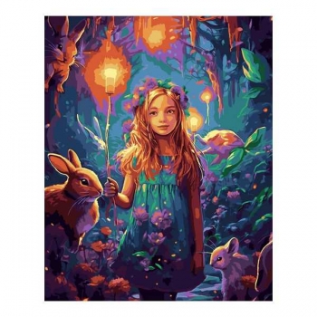 Набор для рисования по номерам, картина 41х51 см В кроличьей норе (холст на подрамнике, краски, кисть) арт.Рх-165