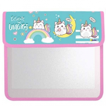 Папка д/тетр. 2-отд. А5 клапан на липучках арт.ПТ-95 Коты единорожки