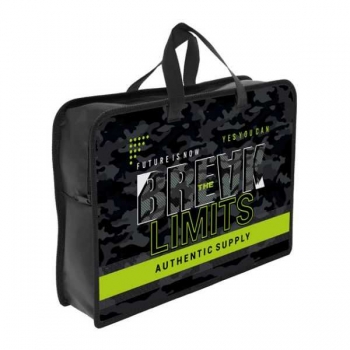 Папка А4 с ручками, пластик  широкая боковина 75 мм, арт. ПТ-14-4 Камуфляж Break