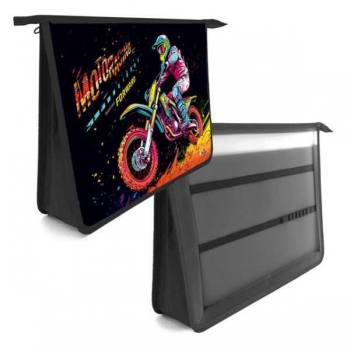 Папка д/тетр. 2-отд. А4 на молнии, арт.ПТ-Р13 Яркий гонщик