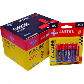 Батарейка deVENTE Alkaline алкалиновая, AA, LR6, 1,5В, 4 шт в блистере арт.9010106