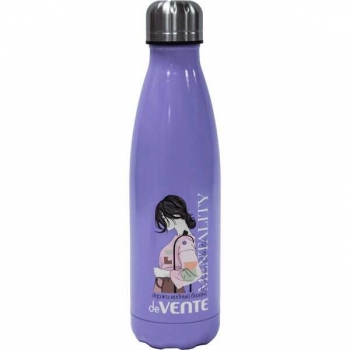 Бутылка-термос deVENTE Mentality 500 мл  нерж. сталь, герметич. крышкой-пробкой, сиреневая арт.8090302