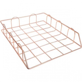 Лоток deVENTE горизонтальный Gold Rose, стальной мэш, 29,5*24,5см, розовое золото арт. 3042004