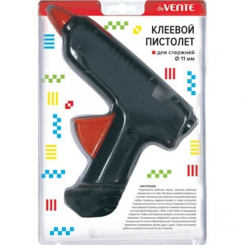 Клеевой пистолет deVENTE 60 Вт/11 мм, 2 стержня в комплекте, в блистере арт.4181501
