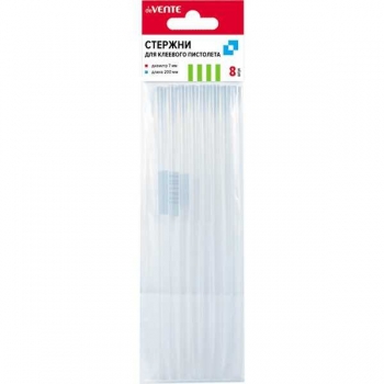 Клеевые стержни deVENTE 7 мм, ПРОЗРАЧНЫЕ, длина 200 мм (8 шт в упаковке) арт.4181901