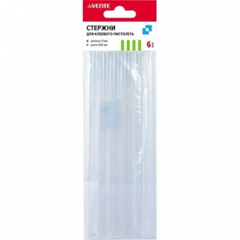 Клеевые стержни deVENTE11 мм, ПРОЗРАЧНЫЕ, длина 200 мм (6 шт в упаковке)  арт.4181900