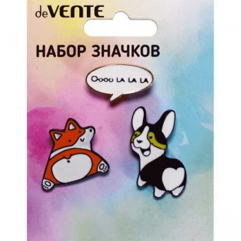 Набор значков deVENTE Oooo LA LA LA! эмалированные (3 шт), р-р карточки 7,0*9,5см арт.8092120