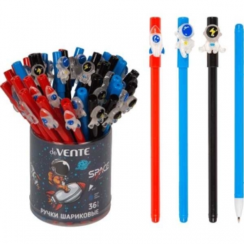 Ручка шариковая deVENTE d=0.7 мм Astronaut, с декор. элементом, смен. стерж. СИНЯЯ  арт. 9021314