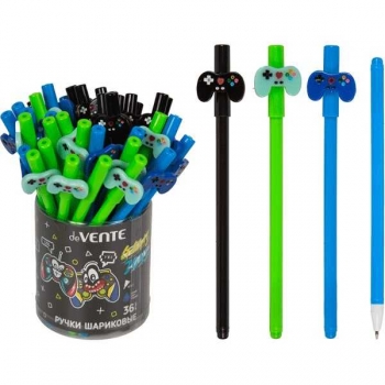 Ручка шариковая deVENTE d=0.7 мм Game Zone, с декор. элементом, смен. стерж. СИНЯЯ  арт. 9021313