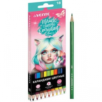 Карандаши deVENTE 18цв Miracle 2М, шестигранные, в картонной уп. арт.5023413