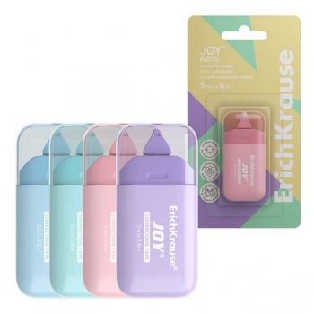 Штрих-корректор в ленте ErichKrause 5мм*6м JOY Pastel, ассорти, в блистере арт.61930