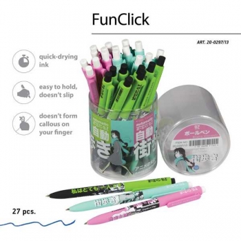 Ручка шариковая автоматическая Bruno Visconti FunClick.  Manga Anime.City, 0,7мм, корпус ассорти, синяя арт.20-0297/13