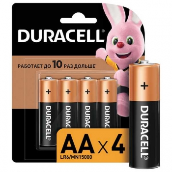Батарейка DURACELL Basic алкалиновая LR06 (AA) -1.5V, блистер по 4шт., цена за 1 батарейку арт.450402