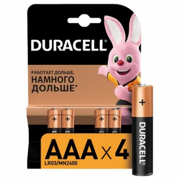 Батарейка DURACELL Basic алкалиновая LR03 (AАA) -1.5V, блистер по 4шт., цена за 1 батарейку арт.450403