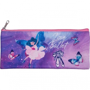 Пенал мягкий плоский 215х90х10мм Attomex Ballet, текстильный, на молнии арт.7024426