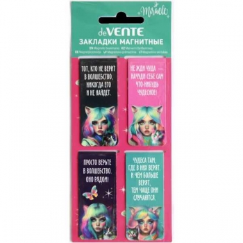 Закладка магнитная deVENTE  Miracle (25*56,6мм) набор 4 шт арт.8065401