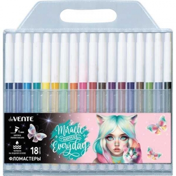 Фломастеры deVENTE 18 цв. в пластиковой упаковке Miracle, арт.5082435