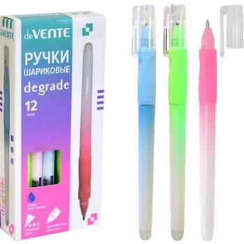 Ручка шариковая deVENTE Degrade, 0.7мм, цветной корпус с каучук держателем, синяя арт. 5073345