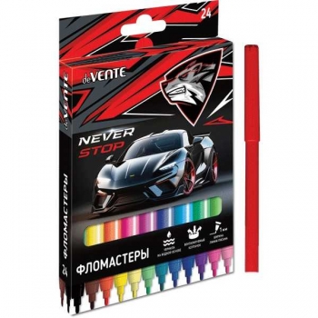 Фломастеры deVENTE 24 цв. в картонной упаковке Never Stop арт.5083428