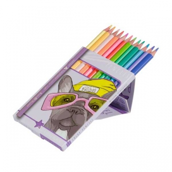 Карандаши Bruno Visconti    12цв. EasyColor, трехгранные,  пастельные цвета, в картонной уп.  арт.30-0131