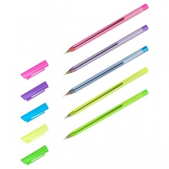 РШ (ручка шариковая) СТАММ 800 синий стержень 0,7мм на маслян. основе, одноразовая, неоновый микс   арт.РШ-30364