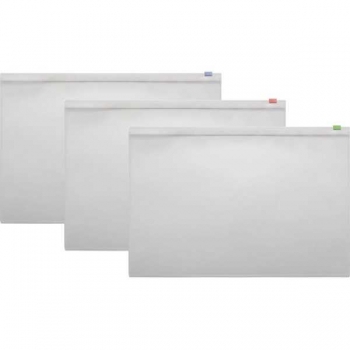 Папка на молнии А4 Attomex (220х333 мм), полипропилен 110 мкм, цвет бегунка ассорти, прозрачная арт. 3072900