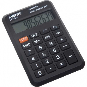 Калькулятор deVENTE DP-1610 10 разр., 64*98*12мм (карманный), черный арт. 4030305