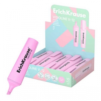 Маркер-выделитель ErichKrause V-12 Pastel, РОЗОВЫЙ арт.60805