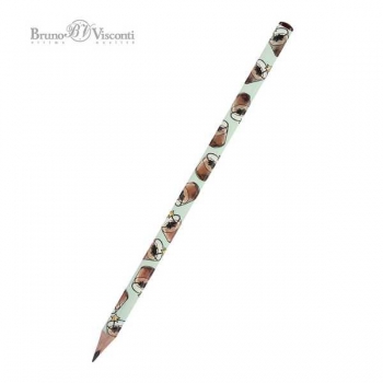 Карандаш Bruno Visconti HB ч/гр. HappyGraphix. Кофемания.Шоколадный коктейль, трехгранный арт.21-0030/50