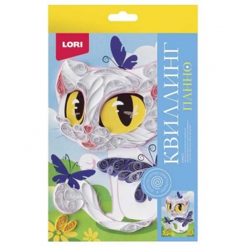 Набор для детского творчества - Квиллинг. Панно картина 3D, малый набор  Кошечка арт.Квл-039