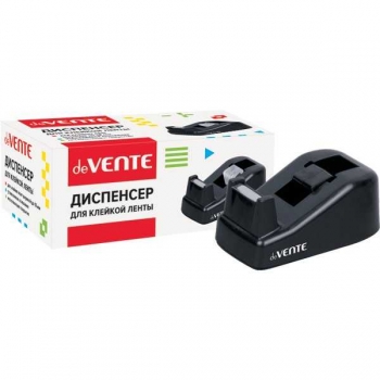 Диспенсер настольный deVENTE 10,5x6x4,5 см для канцелярской клейкой ленты до 18мм, черный арт.4166503