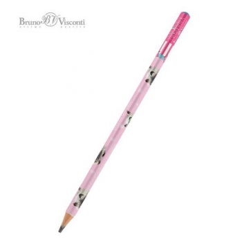 Карандаш Bruno Visconti HB ч/гр.  FunGraphix. Кошка с глазами, трехгранный,пластик.корпус арт.21-0073/01
