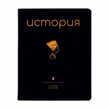 Тетрадь 48л в клетку предметная Альт SIMPLE BLACK История, матовая ламинация Soft Touch  арт.7-48-1225/04
