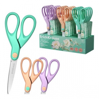 Ножницы ErichKrause Unity Pastel Bloom, 16 см, ассорти  (в дисплее по 12 шт.) арт.60842