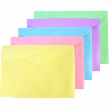 Папка-конверт А4 (330x235мм) на кнопке deVENTE Pastel, 180 мкм, непрозрачная, 5 пастельных цв. ас-ти арт.3071341