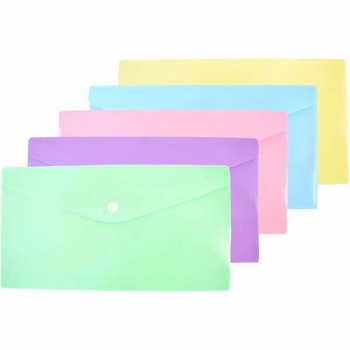 Папка-конверт Travel (260x140мм) на кнопке deVENTE Pastel, 180 мкм, непрозр. ас-ти арт.3071343