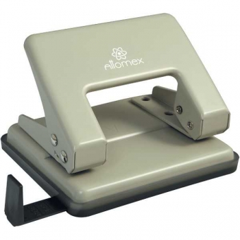 Дырокол (20 л) Attomex металлический с линейкой, в карт. кор., серый арт. 4020304