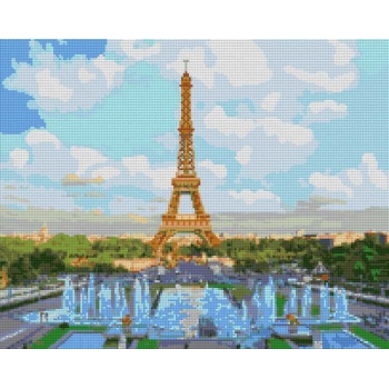 Алмазная мозаика LORI 40*50см Эйфелева башня (полное заполнение, без деревянного подрамника) арт.Ам-124