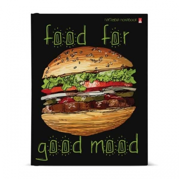 Тетрадь А5 80л на кольцах Альт FOOD IN BLACK, 7БЦ со сменным блоком арт.7-80-081/14