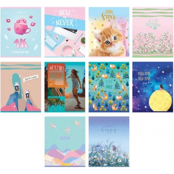 Тетрадь 96л в клетку BG ЭКОНОМ Mix-10 Девочки, 10 дизайнов арт.Т5ск96 10414