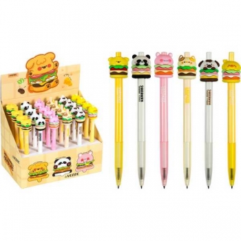 Ручка автоматическая deVENTE Cute Hamburger, 0.7мм, подарочная с декор. элементом, ассорти, синяя арт.5070403