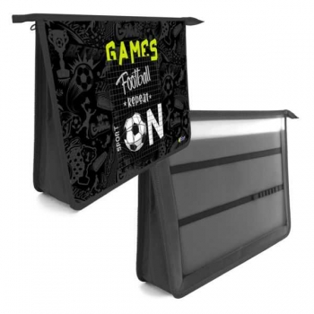 Папка д/тетр. 2-отд. А4 на молнии, арт.ПТ-Р13 Футбол ON