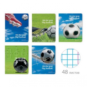 Тетрадь 48л в клетку Альт ФУТБОЛ-МОЯ ИГРА, ассорти 5 видов арт.7-48-617