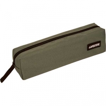 Пенал мягкий прямоугольный 210х60х40 deVENTE Khakii, текстиль на молнии с аппликацией, ХАКИ арт.7029479