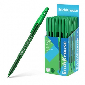 Ручка шариковая ErichKrause R-301 Original Stick, 1.0, зеленая арт.60971 Ручка шариковая ErichKrause R-301 Original Stick, 1.0, зеленая арт.60971